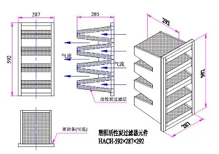 Air Conditioning En779 F5, F6, F7 Honeycomb Carbon Air Filter