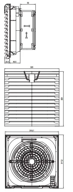 Cabinet Ventilation Filter and Fan with Ball Bearing Ntl-Ffl 323*323mm