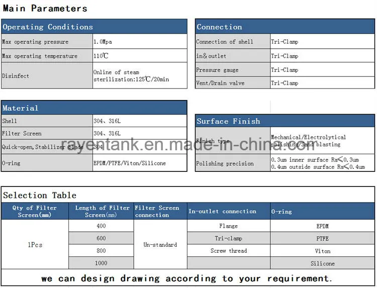 China 316L Stainless Steel Milk Filter