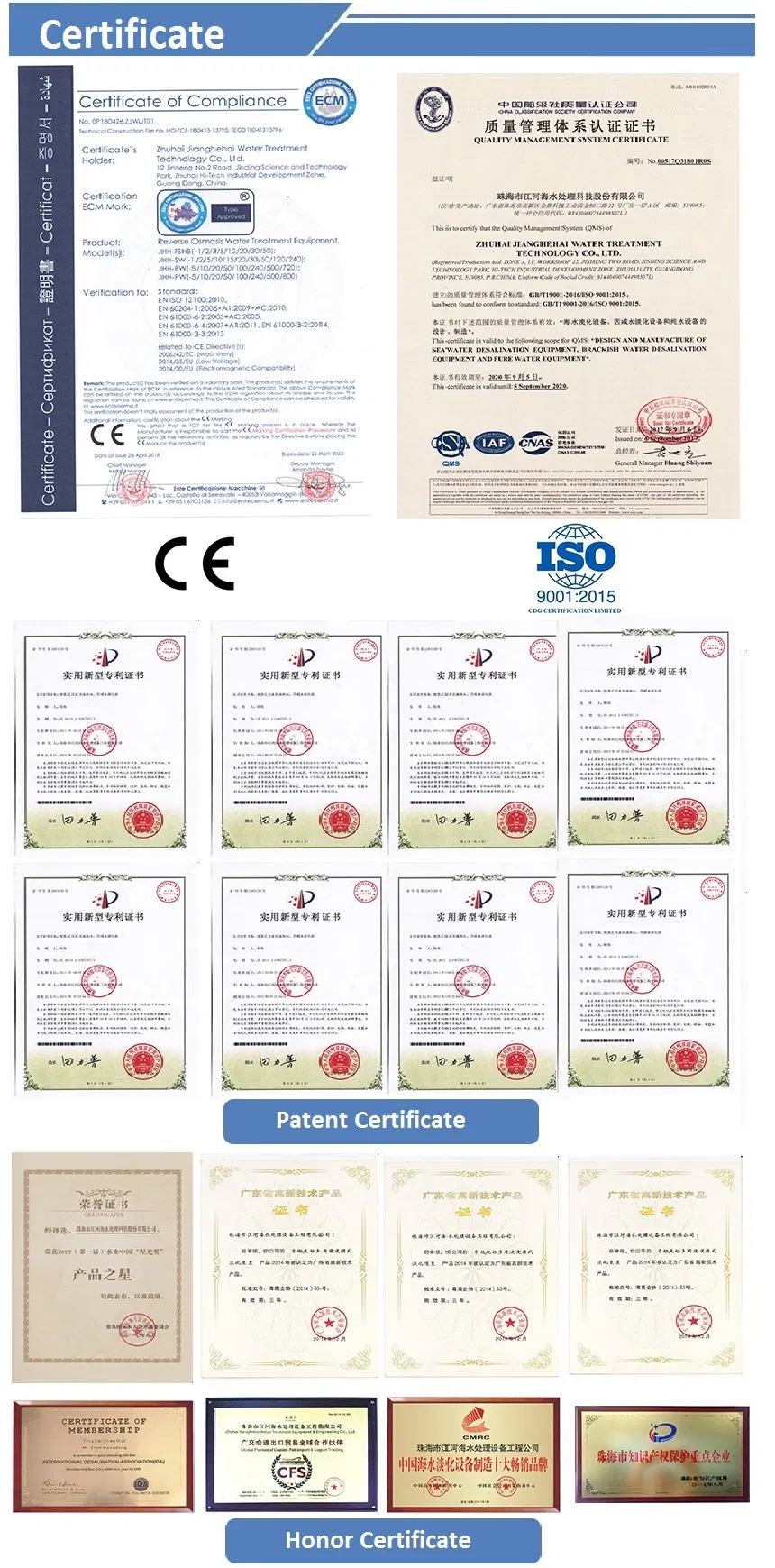 China Factory Water Maker Sea Water Treatment Desalination Equipment for Marine/ Boat