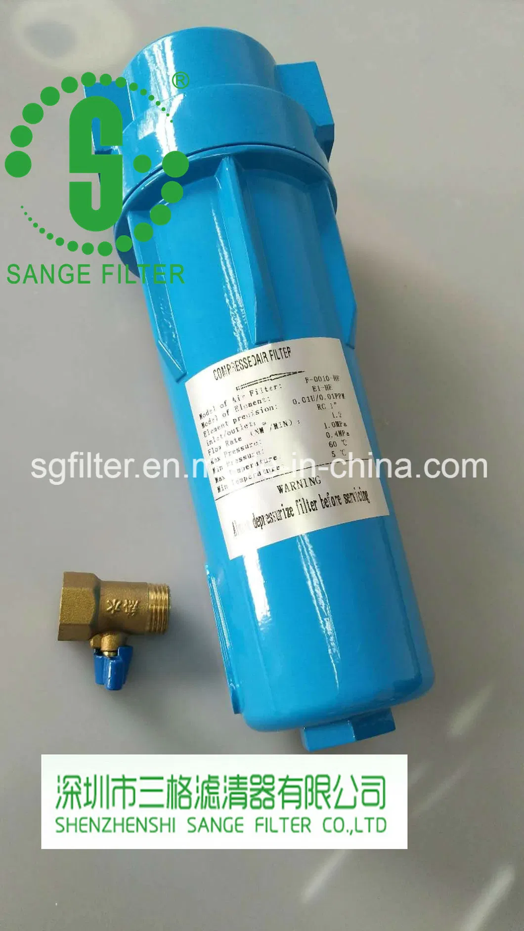 Compressed Air Filter F-0010-He F-0010-Gp Line Element Filter