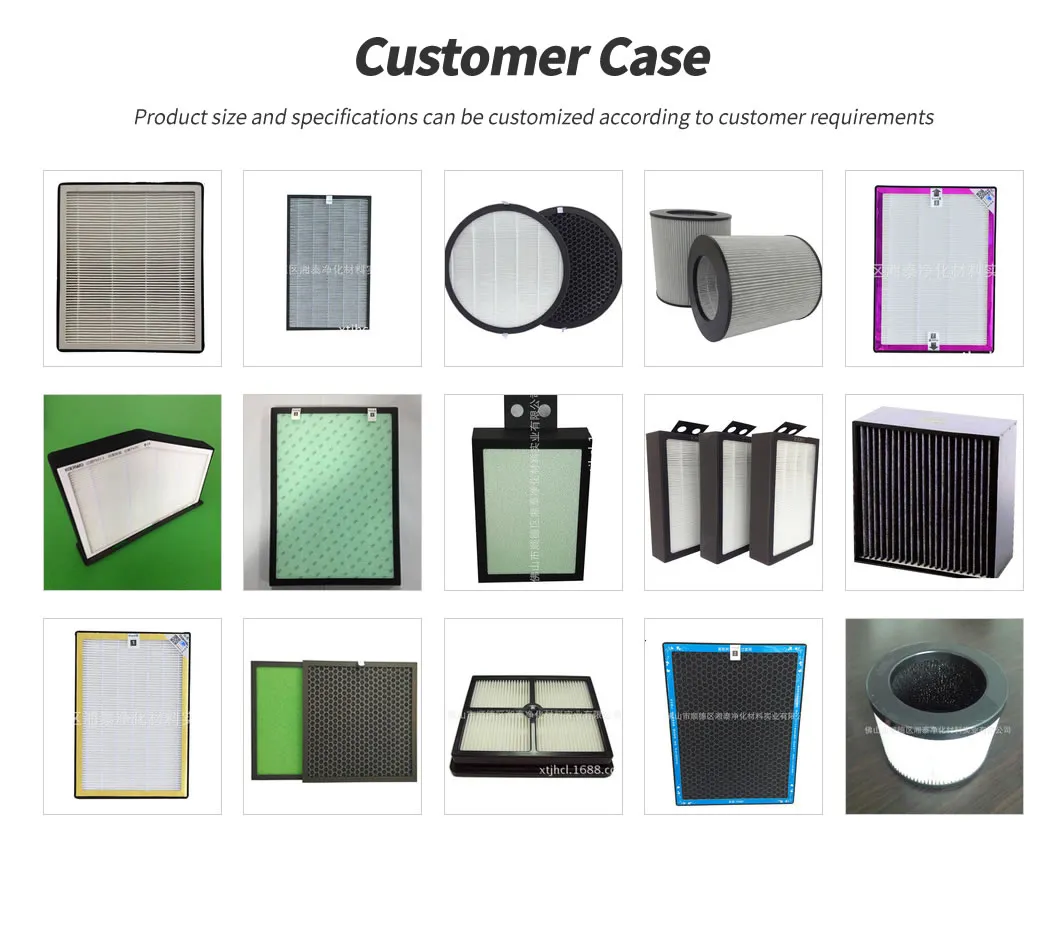 Custom 0.3 Micron 99.99% H11 H12 H13 H14 PP+Pet HEPA Air Filter for Air Purifier Sapre Parts