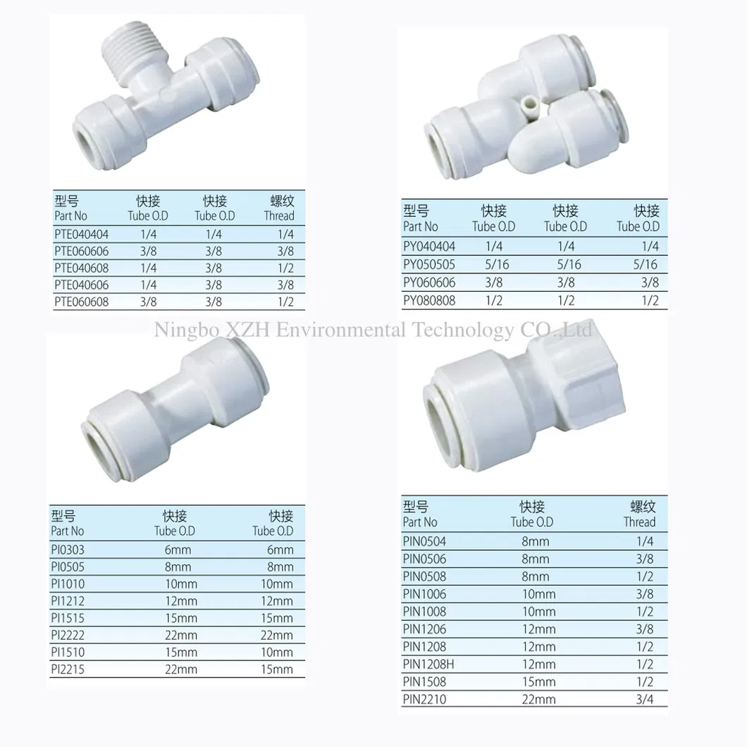 Elbow Stem Plastic Water Quick Fitting for RO Filter