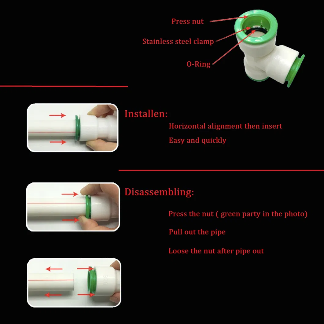 Elbow Stem Plastic Water Quick Fitting for RO Filter