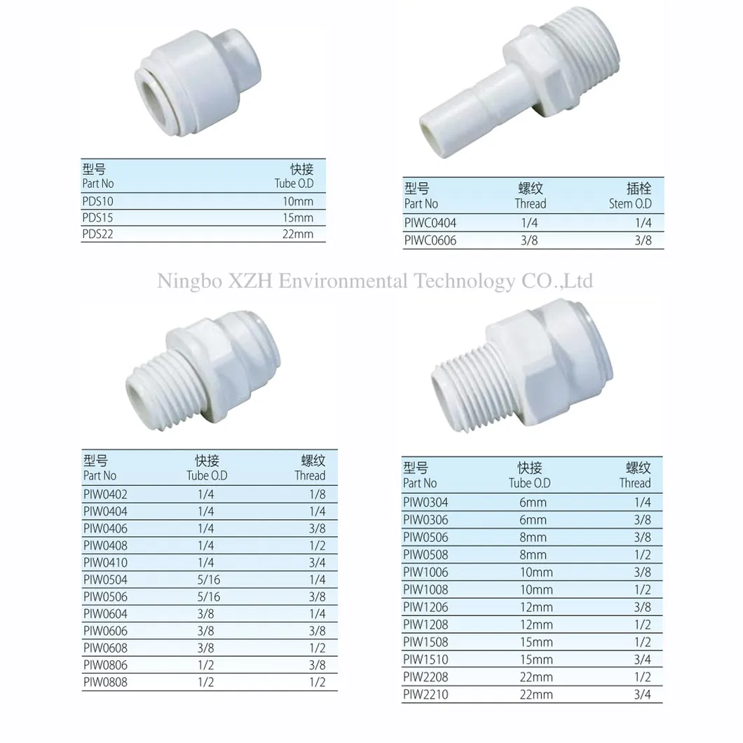Elbow Stem Plastic Water Quick Fitting for RO Filter