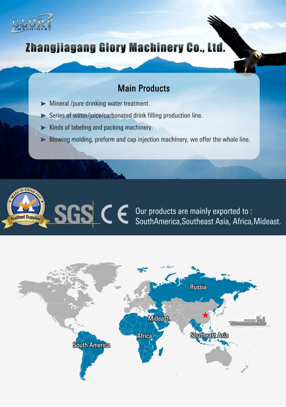 FRP Fiber Glass Filter Tank for Small Water Treatment