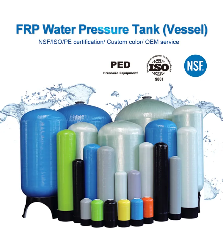FRP/Fiberglass Tank Pressure Vessels with CE NSF Certificate
