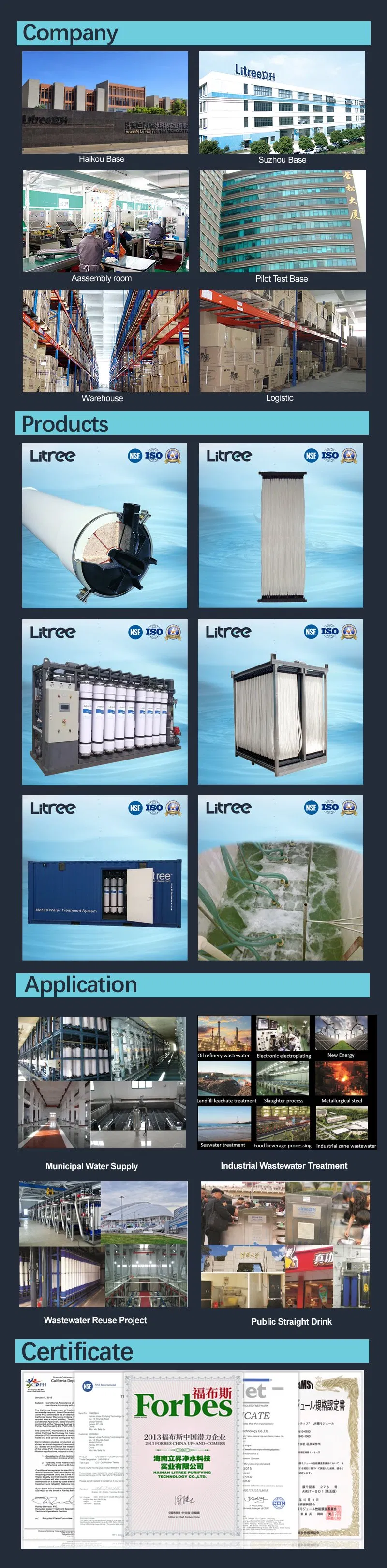 Hollow Fiber UF Membrane Equipment for Sewage Treatment Plant