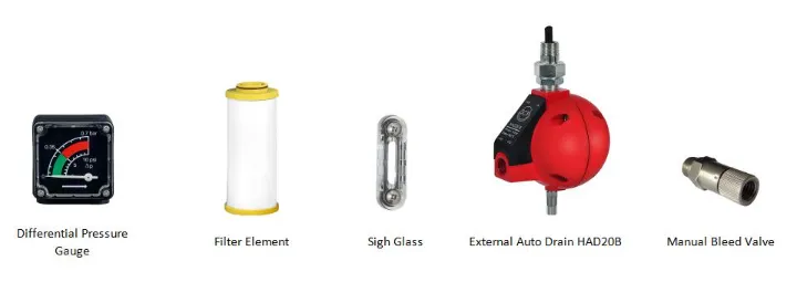 Moisture Air Filter for Air Compressor with Auto Drain