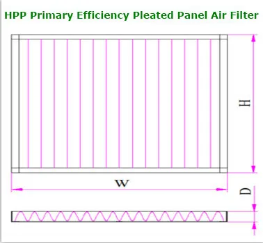 Paper Frame Primary Foldaway Filter for Air Filtering System