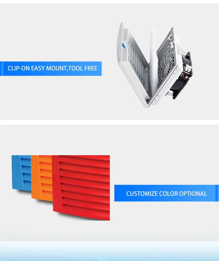 Ral7035 204mm Electrical Cabinet Ventilation Cooling Fan Enclosure Fan Filter