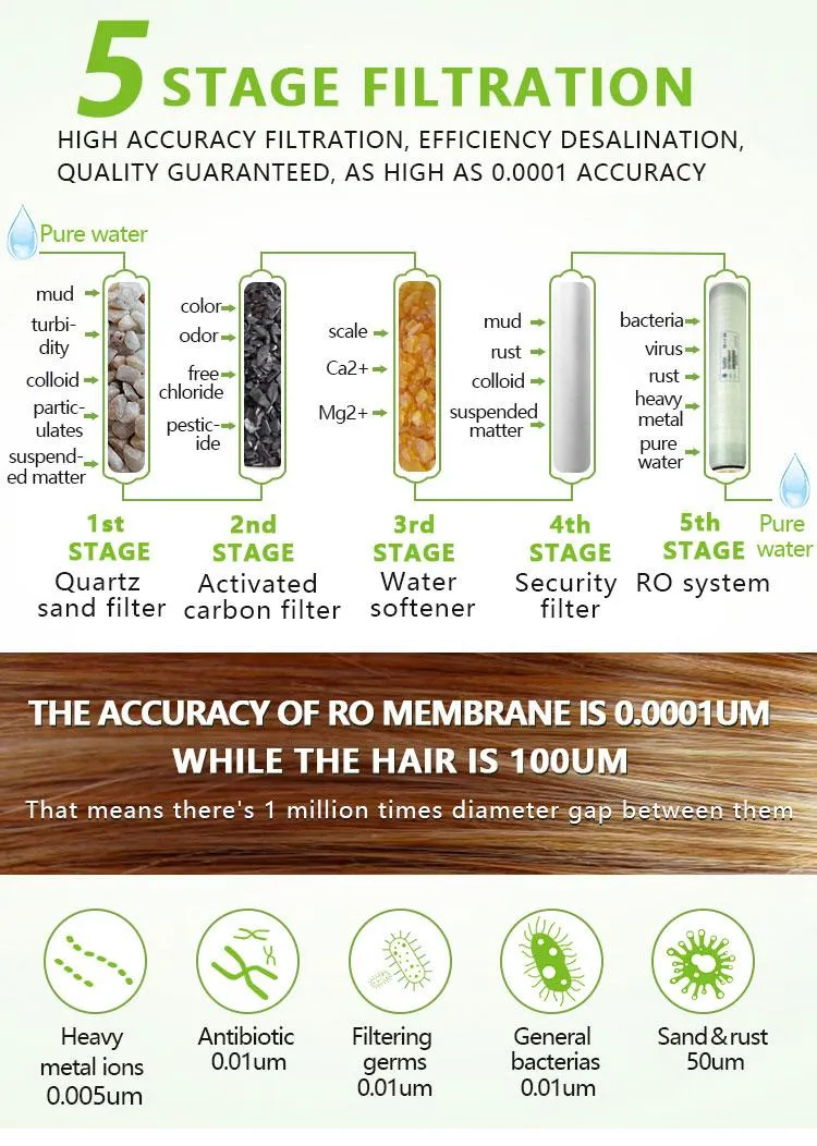 Reverse Osmosis Systems Manufacturer 100lph Water Purifier for Brackish Water Desalination System RO System for Salty Water Purification