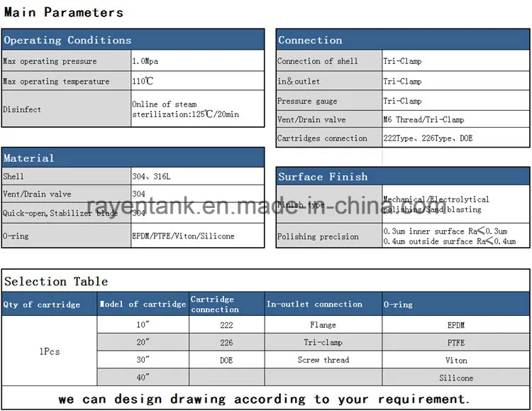 Sanitary Food Grade Filters Industrial Liquid Filter