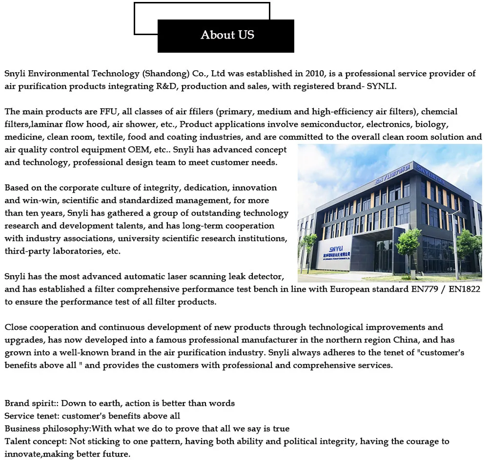 U15 H14 H13 Top Gel Sealing ULPA Filter/ HEPA Filter for Clean Room Air Conditioning