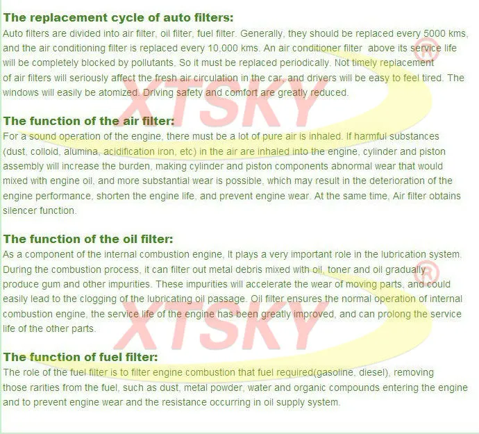 Xtsky High Quality Oil Filter 5444682